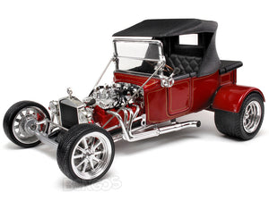 1923 Ford Model T "T-Bucket" 1:18 Scale - Yatming Diecast Model Car (Red/Roof)