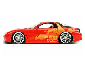 "Fast & Furious" JLS Mazda RX-7 1:24 Scale - Jada Diecast Model Car (Orange)