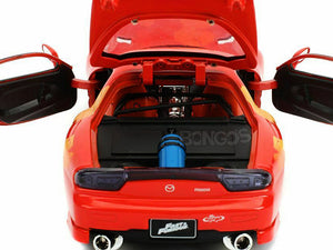 "Fast & Furious" JLS Mazda RX-7 1:24 Scale - Jada Diecast Model Car (Orange)