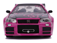 Load image into Gallery viewer, &quot;Hello Kitty&quot; Nissan Skyline GT-R (R34) w/ Figure 1:24 Scale - Jada Diecast Model