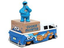 Load image into Gallery viewer, &quot;Sesame Street&quot; 1962 VW Bus Pickup w/ Cookie Monster Figures 1:24 Scale - Jada Diecast Model