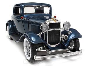 1932 Ford Coupe (3 Window) 1:18 Scale - Yatming Diecast Model Car (Blue)