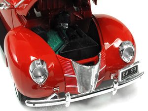 1940 Ford Deluxe Coupe 1:18 Scale - MotorMax Diecast Model Car (Red)