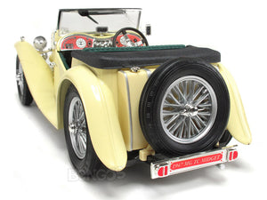 1947 MG TC Midget 1:18 Scale - Yatming Diecast Model Car (Cream)