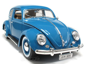 1955 VW "Kafer" Beetle 1:18 Scale - Bburago Diecast Model Car (Blue)
