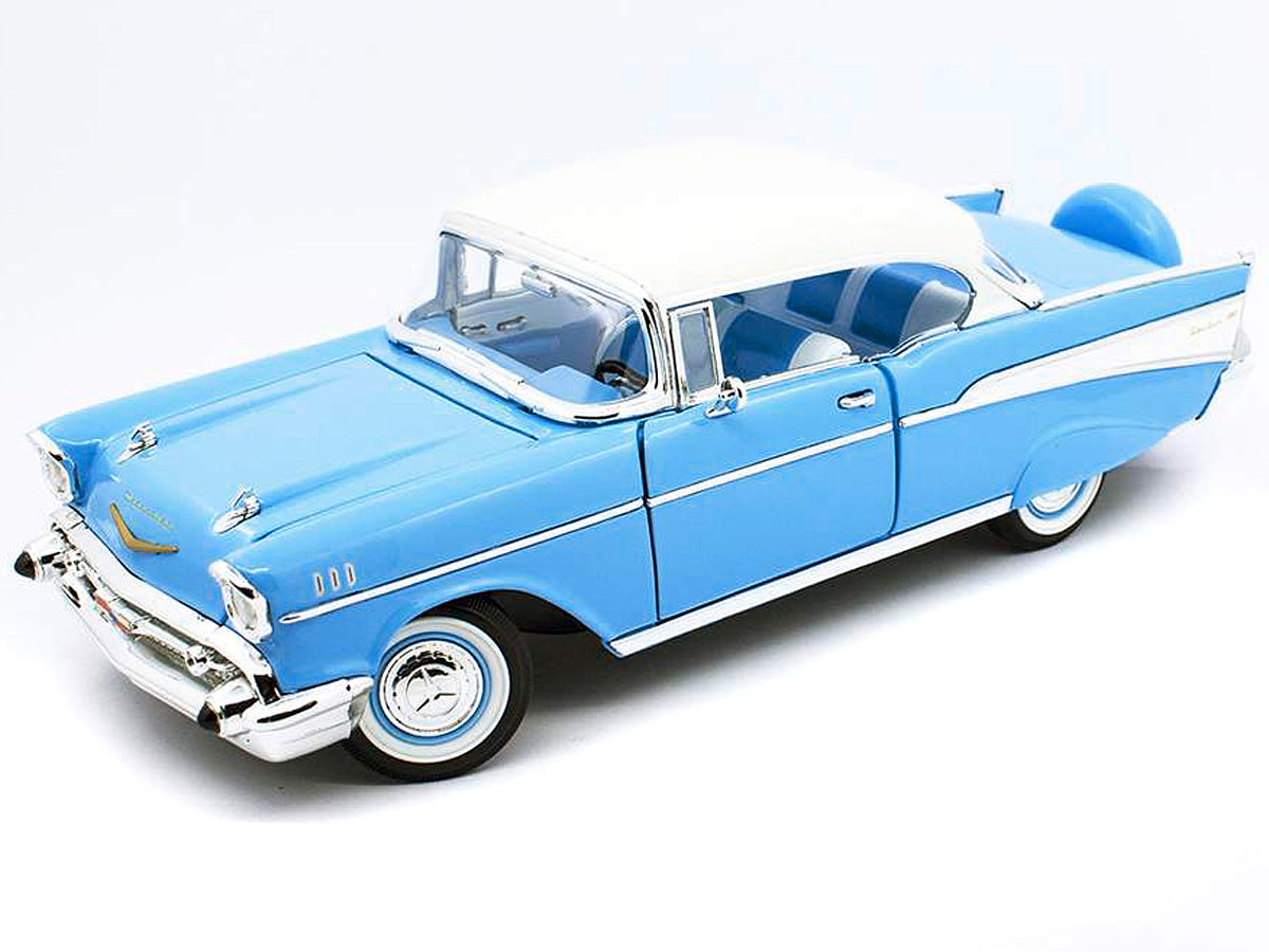 1957 Chevy (Chevrolet) Bel Air 1:18 Scale- Yatming Diecast Model (Blue)