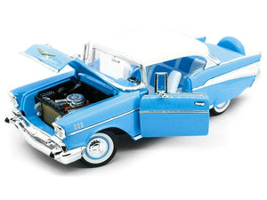 1957 Chevy (Chevrolet) Bel Air 1:18 Scale- Yatming Diecast Model (Blue)