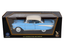 Load image into Gallery viewer, 1957 Chevy (Chevrolet) Bel Air 1:18 Scale- Yatming Diecast Model (Blue)