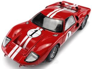 1966 Ford GT-40 (GT40) Mk II #1 1:18 Scale - Shelby Collectables Diecast Model Car (Red)