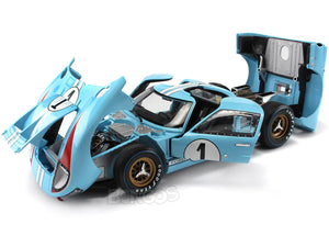 1966 Ford GT-40 (GT40) Mk II #1 Le Mans Miles/Hulme 1:18 Scale - Shelby Collectables Diecast Model Car (Gulf/Clean)
