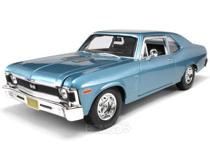 1970 Chevy Nova SS 396 1:18 Scale - Maisto Diecast Model Car (Blue)