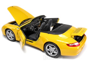 Porsche 911 (997) Carrera S Cabriolet 1:18 Scale - Maisto Diecast Model Car (Yellow)