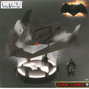 BATWING - Batman vs Superman w/ Batman Figure & Illuminated Display Stand 1:32 Scale - Jada Diecast Model