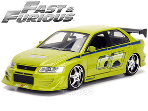 "Fast & Furious" Brian's Mitsubishi Lancer 1:24 Scale - Jada Diecast Model Car (Green)