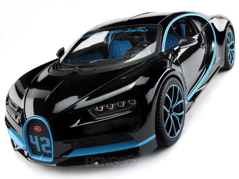 Bugatti Chiron #42 (0-400-0 in 42 Secs) Limited Edition 1:18 Scale - Bburago Diecast Model Car (42/Black)
