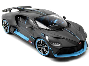 Bugatti Chiron Divo 1:18 Scale - Bburago Diecast Model Car (Grey/Blue)