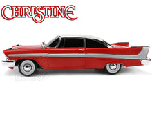 Load image into Gallery viewer, &quot;Christine&quot; 1958 Plymouth Fury (Nighttime) 1:18 Scale - AutoWorld Diecast Model Car (Red)