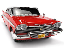 Load image into Gallery viewer, &quot;Christine&quot; 1958 Plymouth Fury (Nighttime) 1:18 Scale - AutoWorld Diecast Model Car (Red)