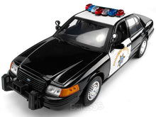 Load image into Gallery viewer, 2001 Ford Crown Victoria Police Interceptor California Highway Patrol 1:18 Scale - MotorMax Diecast Model Car (B/W)