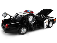 Load image into Gallery viewer, 2001 Ford Crown Victoria Police Interceptor California Highway Patrol 1:18 Scale - MotorMax Diecast Model Car (B/W)