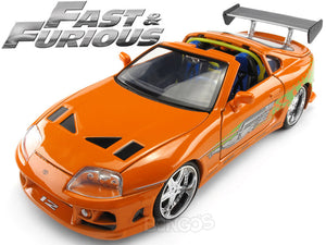 "Fast & Furious" Brian's Toyota Supra 1:24 Scale - Jada Diecast Model Car (Orange)