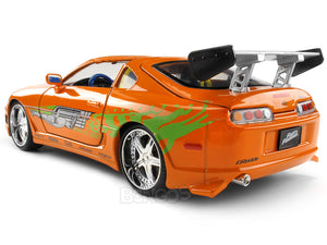 "Fast & Furious" Brian's Toyota Supra 1:24 Scale - Jada Diecast Model Car (Orange)
