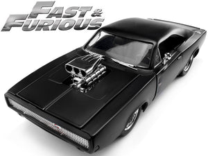"Fast & Furious" Dom's 1970 Dodge Charger R/T 1:24 Scale - Jada Diecast Model Car (Matt Black)