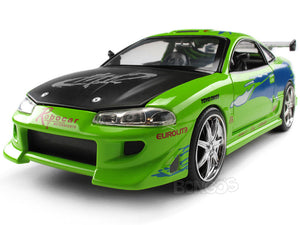 "Fast & Furious" Brian's Mitsubishi Eclipse 1:24 Scale - Jada Diecast Model Car (Green)