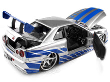 Load image into Gallery viewer, &quot;Fast &amp; Furious&quot; Brian&#39;s Nissan Skyline GT-R (R34) 1:24 Scale - Jada Diecast Model Car (Silver)