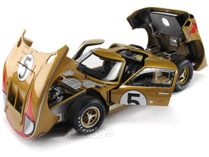 1966 Ford GT-40 (GT40) Mk II #5 Le Mans Bucknum/Hutcherson 1:18 Scale - Shelby Collectables Diecast Model Car (Gold)