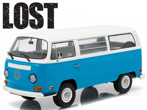 "LOST" 1971 VW Type 2 Bus (T2B) 1:18 Scale - Greenlight Diecast Model Car (Blue)