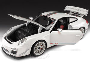 Porsche 911 (997) GT3 RS 4.0 1:18 Scale - Bburago Diecast Model Car (White)