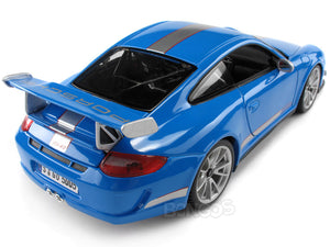 Porsche 911 (997) GT3 RS 4.0 1:18 Scale - Bburago Diecast Model Car (Blue)